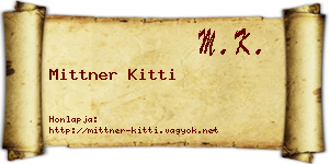 Mittner Kitti névjegykártya